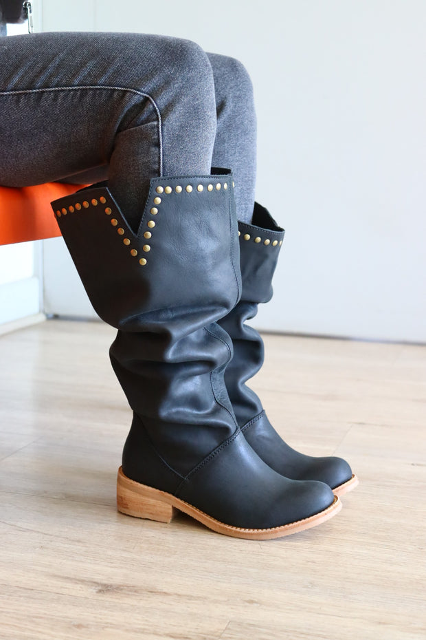 Bota Greca Negro/Natural
