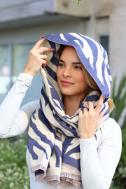Pashmina Cebra Azulino
