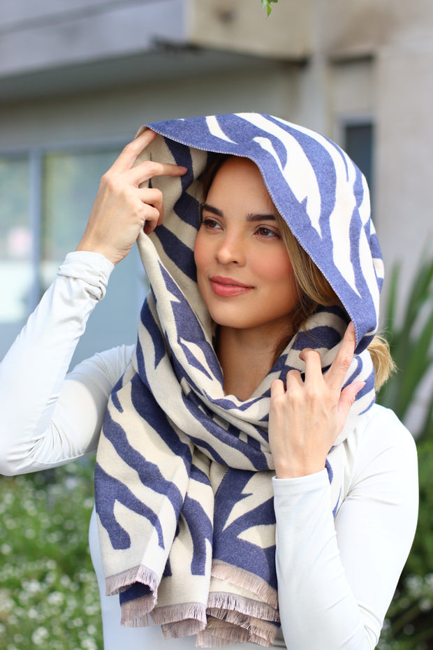 Pashmina Cebra Azulino