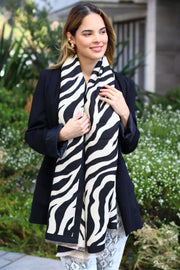 Pashmina Cebra Negro