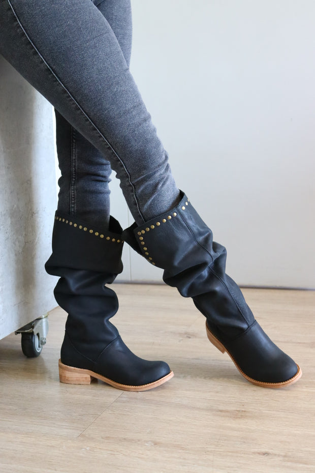 Bota Greca Negro/Natural