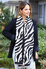Pashmina Cebra Negro