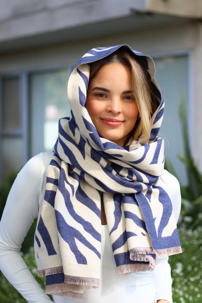 Pashmina Cebra Azulino