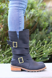 Bootie Bolonia Negro (NUEVO)